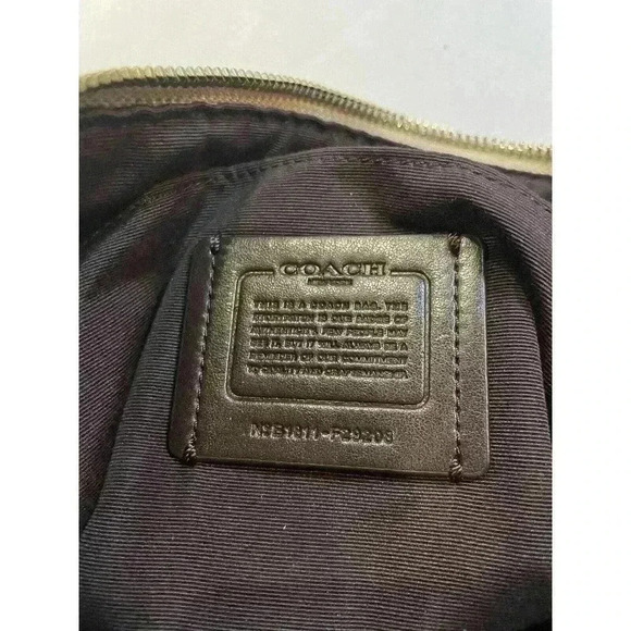 Coach Signature Zip Tote Back Light Khaki Beige Ran White Purse Shoulder Bag - Picture 6 of 13